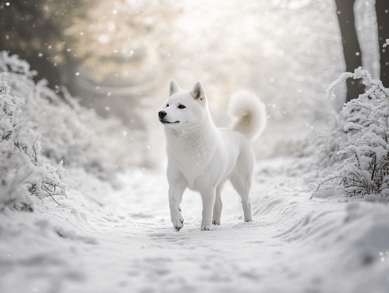Белые сиба-ину нуждаются в дрессировке