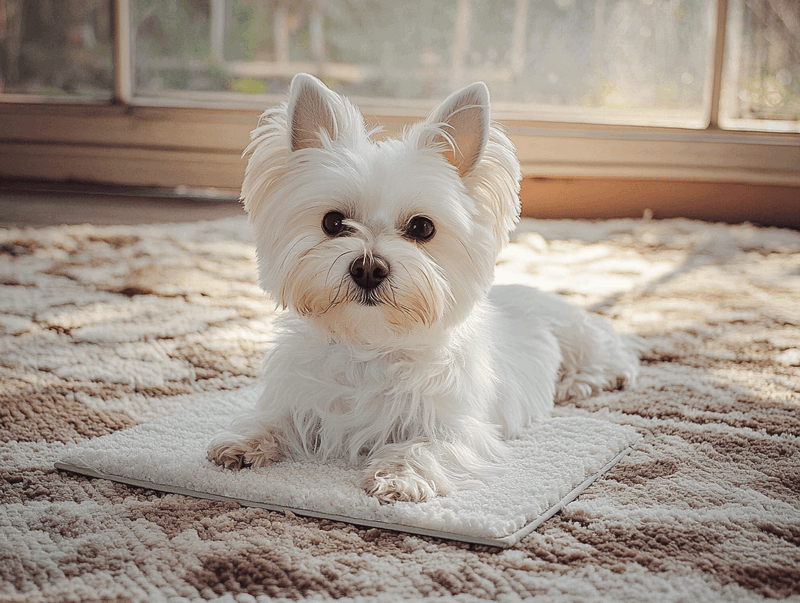 Белый йоркширский терьер может играть в фрисби