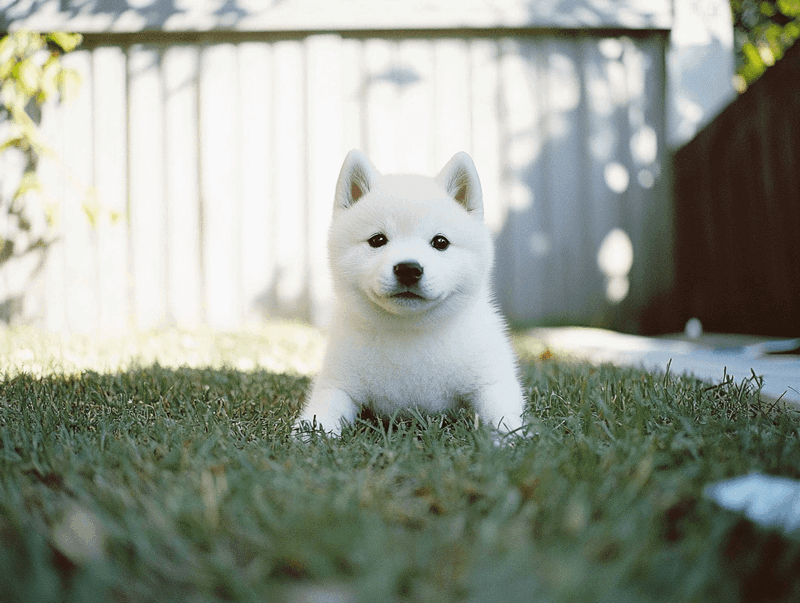 Белых сиба-ину можно тренировать с кинологом