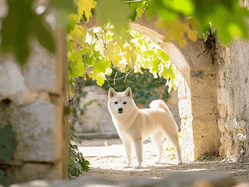 Белые сиба-ину отличаются лояльностью к кошкам
